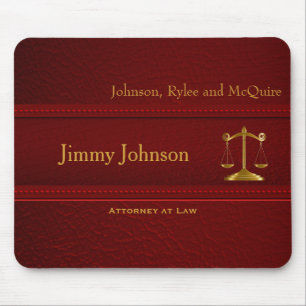 Upscale Deep Red Leather - Ontwerp van advocaten Muismat