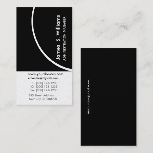 Upscale elant luxe Professional zwart-wit Visitekaartje (Voorkant / Achterkant)