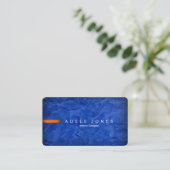 Upscale Elegant Blue en Oranje Visitekaartje (Staand voorkant)