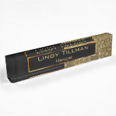 Upscale Gold Glitter en zwart Naambordje