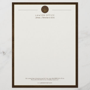 Upscale kantoor bruin leren look en gouden advocaa briefhoofd