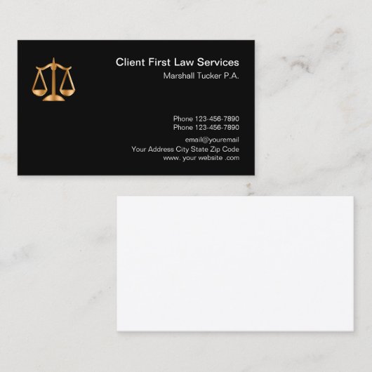 Upscale Law Kantoor Visitekaartje (Voorkant / Achterkant)