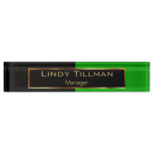 Upscale Lime Green en Black Naambordje (Voorkant)