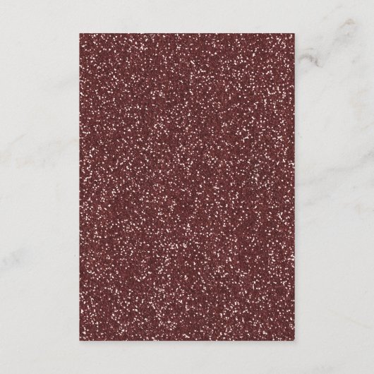 Upscale Marsala Glitter Look Wedding Guest Insert Informatiekaartje (Achterkant)