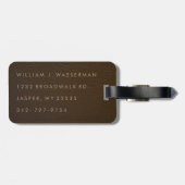Upscale Monogram Chocolade Leather Bagagelabel (Achterkant horizontaal)