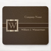 Upscale Monogram Chocolade Leather Muismat (Voorkant)