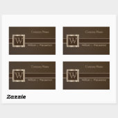 Upscale Monogram Chocolade Leather Rechthoekige Sticker (Vel)