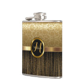 Upscale Monogram Golden Pattern-ontwerp Heupfles (Links)