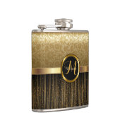 Upscale Monogram Golden Pattern-ontwerp Heupfles (Rechts)