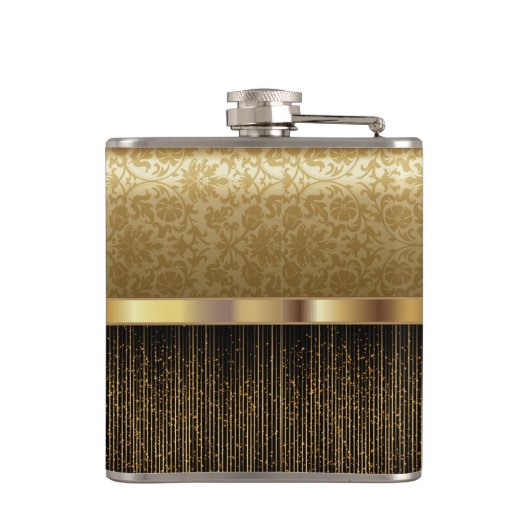 Upscale Monogram Golden Pattern-ontwerp Heupfles (Achterkant)