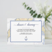 Upscale Nautical Martha's Vineyard Event Receptie Informatiekaartje (Staand voorkant)