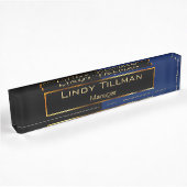 Upscale Navy Blue en Black Naambordje