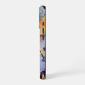Upscale purple, gold, and blue abstract art iPhone 16 hoesje (Linkerkant)
