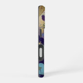 Upscale purple, gold, and blue abstract art iPhone 16 hoesje (Rechterkant)