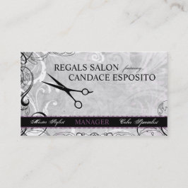 Upscale Swirls and Fluers Salon Visitekaartje Afsprakenkaartje