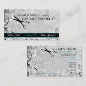 Upscale Swirls and Fluers Salon Visitekaartje Afsprakenkaartje (Voorkant / Achterkant)