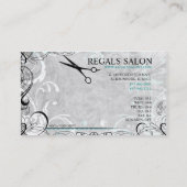 Upscale Swirls and Fluers Salon Visitekaartje Afsprakenkaartje (Achterkant)