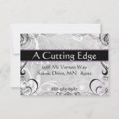 Upscale Swirls en Fluers Salon Gift Kaart (Achterkant)