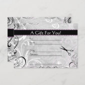 Upscale Swirls en Fluers Salon Gift Kaart (Voorkant / Achterkant)