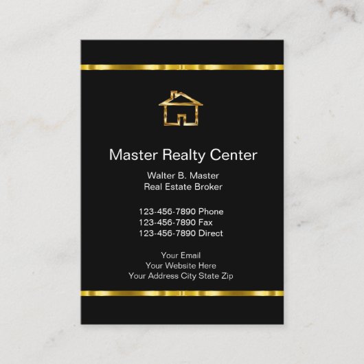 Upscale vastgoedmakelaar Verticale Visitekaartjes (Voorkant)