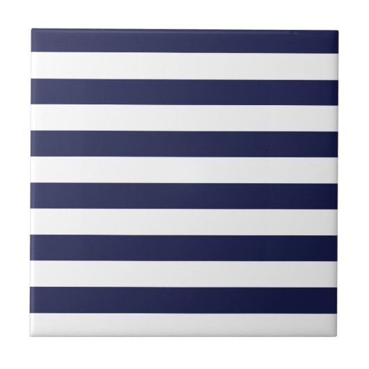 Upscale Venetiaans Venetiaans Blauw Stripe Patroon Tegeltje (Voorkant)