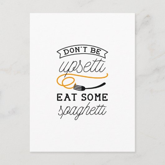 Upsetti Spaghetti Briefkaart (Voorkant)
