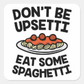 Upsetti Spaghetti Vierkante Sticker (Voorkant)