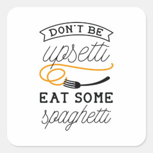 Upsetti Spaghetti Vierkante Sticker