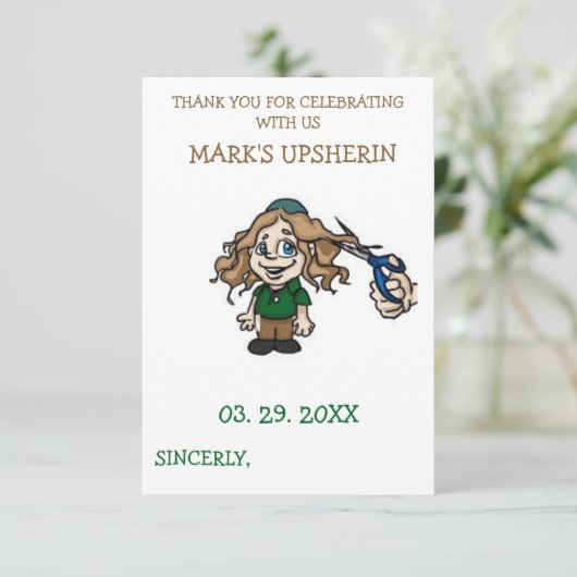 Upsherin Bedankt Wenskaarten (Staand voorkant)