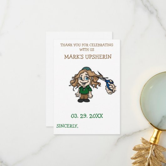 Upsherin Bedankt Wenskaarten (Voorkant / Achterkant in situ)