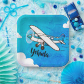 Upsherin-borden van vliegtuigen papieren bordje (Feest)