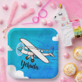 Upsherin-borden van vliegtuigen papieren bordje (Feest)