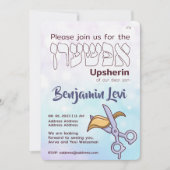 Upsherin First Haircut Jewish Boy 3rd Birthday I Kaart (Voorkant)