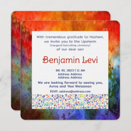 Upsherin First Haircut Jewish Boy 3rd Birthday Kaart