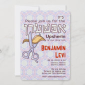 Upsherin First Haircut Jewish Boy 3rd Birthday Kaart (Voorkant)