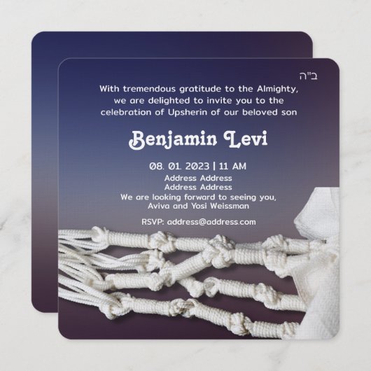 Upsherin First Haircut Jewish Boy 3rd Birthday Kaart (Voorkant / Achterkant)