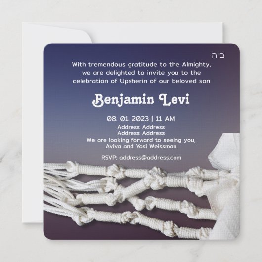 Upsherin First Haircut Jewish Boy 3rd Birthday Kaart (Voorkant)