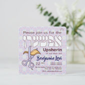 Upsherin First Haircut Jewish Boy 3rd Birthday Kaart (Staand voorkant)