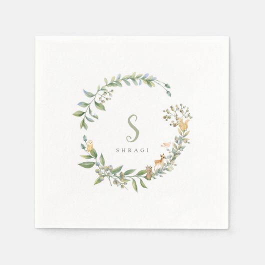 Upsherin Forest Animal Napkins Servet (Voorkant)