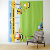 Upsherin gepersonaliseerde Schattigee bouwachtergr Wandkleed (In situ)