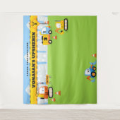 Upsherin gepersonaliseerde Schattigee bouwachtergr Wandkleed (Voorkant)