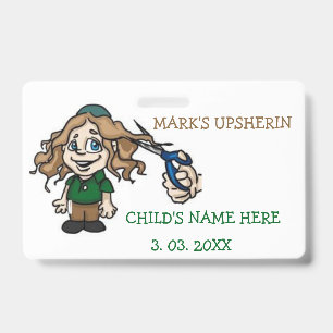 Upsherin I.D Badge Uitnodiging Verjaardag