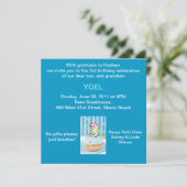 Upsherin Invitation - Blue Cupcake - Aleph Bais Kaart (Staand voorkant)