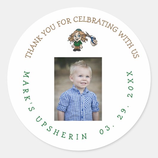 Upsherin Party Supplies Stickers (Voorkant)