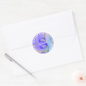 Upsherin Personalized Hebrew Initiaal Monogram Cla Ronde Sticker (Envelop)