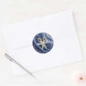 Upsherin Personalized Scissors Ronde Sticker (Envelop)