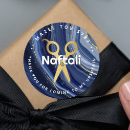 Upsherin Personalized Scissors Ronde Sticker