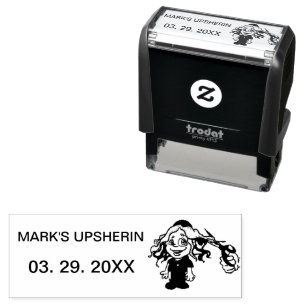 Upsherin-stempel voor labels op envelop  zelfinktende stempel