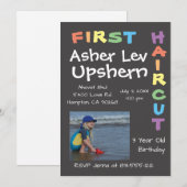 upshern upshernish upsherin uitnodigingen (Voorkant / Achterkant)