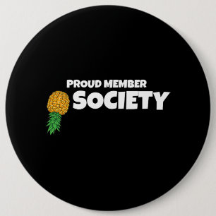 Upside Down Ananas Proud Lid Swinger Society Ronde Button 6,0 Cm
